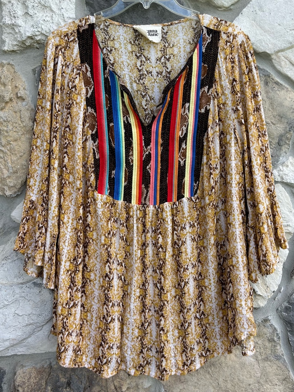 Savanna Jane Blouse Top Size 2X Embroidered Boho Western Rustic Chic Festival